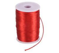 sourcing map Satin Nylon Cord String 2.5mm 330 Feet Silky Smooth Bracelets String for Macrame Kumihimo Chinese Knot Necklaces Beading Jewelry Making, Red