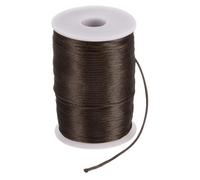sourcing map Satin Nylon Cord String 2.5mm 330 Feet Silky Smooth Bracelets String for Macrame Kumihimo Chinese Knot Necklaces Beading Jewelry Making, Brown