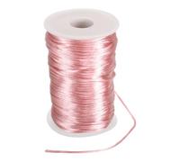 sourcing map Satin Nylon Cord String 2.5mm 330 Feet Silky Smooth Bracelets String for Macrame Kumihimo Chinese Knot Necklaces Beading Jewelry Making, Light Red