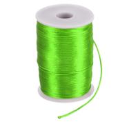 sourcing map Satin Nylon Cord String 2.5mm 330 Feet Silky Smooth Bracelets String for Macrame Kumihimo Chinese Knot Necklaces Beading Jewelry Making, Green