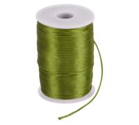 sourcing map Satin Nylon Cord String 2.5mm 330 Feet Silky Smooth Bracelets String for Macrame Kumihimo Chinese Knot Necklaces Beading Jewelry Making, Grass Green