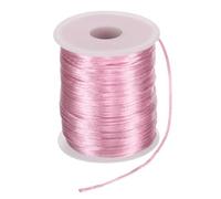 sourcing map Satin Nylon Cord String 2mm 330 Feet Silky Smooth Bracelets String for Macrame Kumihimo Chinese Knot Necklaces Beading Jewelry Making, Pink
