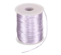 sourcing map Satin Nylon Cord String 2mm 330 Feet Silky Smooth Bracelets String for Macrame Kumihimo Chinese Knot Necklaces Beading Jewelry Making, Pale Purple