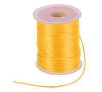 sourcing map Satin Nylon Cord String 2mm 330 Feet Silky Smooth Bracelets String for Macrame Kumihimo Chinese Knot Necklaces Beading Jewelry Making, Gold Tone