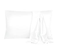 sourcing map Satin Pillowcases Envelope 2 Pack, Snow White 50cm x 90cm | Satin Envelope Closure Bed Pillow Covers, Pillowcases for Hair, Skin & Sleep