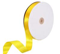 sourcing map Satin Ribbon, 1 Inch x 100 Yards Golden Yellow Single Face Polyester Satin Ribbon for Gift Wrapping, Crafts, Wedding Party Decorations, Bow Making