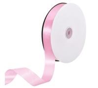 sourcing map Satin Ribbon, 1 Inch x 100 Yards Medium Pink Single Face Polyester Satin Ribbon for Gift Wrapping, Crafts, Wedding Party Decorations, Bow Making