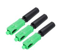 sourcing map SC/APC Fiber Optic Quick Connector, Single Mode Straight SC Fiber Optic Fast Connectors Adapter for CATV Network, Pack of 3