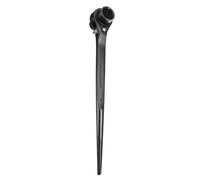 sourcing map Scaffolding Podger Ratchet Wrench 18mm x 21mm CR-V 12 Point Double Ended Socket Ratcheting Podger Scaffold Spud Spanner Tool for Auto Repair Mechanical Maintenance, Black