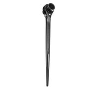 sourcing map Scaffolding Podger Ratchet Wrench 19mm x 21mm CR-V 12 Point Double Ended Socket Ratcheting Podger Scaffold Spud Spanner Tool for Auto Repair Mechanical Maintenance, Black