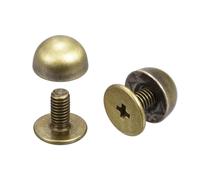 sourcing map Screw Back Rivets, 12 Sets 8x5mm Round Studs Rivet Leather Studs Spike for Purse Handbag Leather Craft, Bronze Tone