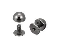 sourcing map Screw Back Rivets, 8 Sets 8x5mm Round Studs Rivet Leather Studs Spike for Purse Handbag Leather Craft, Gun-Black