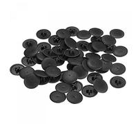 sourcing map Screw Cap Covers, 80pcs 16.7x4.3mm Plastic Screw Decoration Cover for Phillips Cam Fitting Nut Self-Tapping Screw, Black