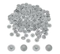 sourcing map Screw Caps, 108Pcs 12mm - Plastic Self-Tapping Screw Cap Covers, Decorative Cover Hole Plug for Diameter 7-8mm Flat Phillips Screw (Dark Gray)