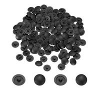 sourcing map Screw Caps, 228Pcs 12mm - Plastic Self-Tapping Screw Cap Covers, Decorative Cover Hole Plug for Diameter 7-8mm Flat Phillips Screw (Black)