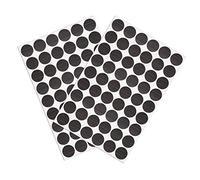 sourcing map Screw Hole Covers Stickers Textured Plastic Self Adhesive Stickers for Wood Furniture Cabinet Shelve Plate 21mm Dia 108pcs in 2Sheet Dark Coffee with Grain