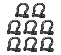 sourcing map Screw in Shackle, 10mm Zinc Alloy D-Ring Anchor Shackle U Type Screw Joint Connect for Keychain Key Fob Bracelet Leather DIY Crafts,Pack of 8, Black