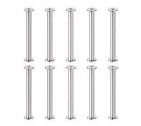 sourcing map Screw Post Fit for 3/16"(5mm) Hole Dia, Female 4x45mm Belt Buckle Binding Bolts Leather Fastener Carbon Steel 10 Sets