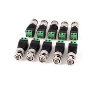 sourcing map Screw Terminal Coax Cat5 Cat6 to BNC Male Video Balun Connector Adapter 10 Pcs