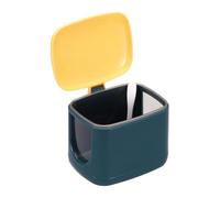 sourcing map Seasoning Jar with Lids 13 x 10 x 10 cm 1 Grids Salt Sugar Container Sets Plastic Spice Container Seasoning Box for Kitchen Coffee Bar Salt Bean Spices, Green