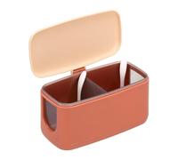 sourcing map Seasoning Jar with Lids 20 x 10 x 10 cm 2 Grids Salt Sugar Container Sets Plastic Spice Container Seasoning Box for Kitchen Coffee Bar Salt Bean Spices, Red