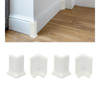 sourcing map Self Adhesive Baseboard Corner Blocks, 2.2 Inch Wall Edge Corner Protector 2 Inside + 2 Outside Corners-connector for Wall Floor Furniture Edge(White)