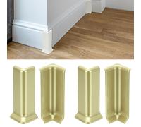 sourcing map Self Adhesive Baseboard Corner Blocks, 4.07 Inch Wall Edge Corner Protector 2 Inside + 2 Outside Corners-connector for Wall Floor Furniture Edge(Champagne)