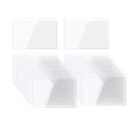 sourcing map Self-Adhesive Card Pockets 1.1"x0.9" Clear Self Adhesive Pocket Label Holders Plastic Card Sleeves with Top Open for Library Storage Bins Loading, Pack of 25