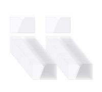 sourcing map Self-Adhesive Card Pockets 1.1"x0.9" Clear Self Adhesive Pocket Label Holders Plastic Card Sleeves with Top Open for Library Storage Bins Loading, Pack of 50