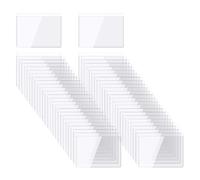 sourcing map Self-Adhesive Card Pockets 2.1"x1.7" Clear Self Adhesive Pocket Label Holders Plastic Card Sleeves with Top Open for Library Storage Bins Loading, Pack of 50