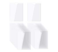 sourcing map Self-Adhesive Card Pockets 3.1"x2.1" Clear Self Adhesive Pocket Label Holders Plastic Card Sleeves with Top Open for Library Storage Bins Loading, Pack of 25