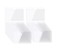 sourcing map Self-Adhesive Card Pockets 5.5"x3.7" Clear Self Adhesive Pocket Label Holders Plastic Card Sleeves with Top Open for Library Storage Bins Loading, Pack of 25