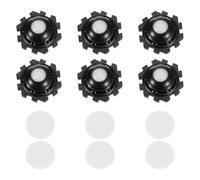 sourcing map Self Adhesive Caster Wheels, Plastic 1.02 x 0.47Inch 360° Swivel Universal Wheel Mini Caster Wheels Rotation Sticky Pulley for Kitchen Cabinet Table(6 Pcs, Black)