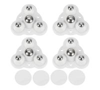 sourcing map Self Adhesive Caster Wheels, Plastic/Metal 0.47 x 1.22Inch 360° Swivel Universal Wheel Mini Caster Wheels Rotation Sticky Pulley for Kitchen Cabinet Table(4 Pcs, White)