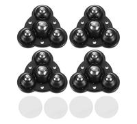 sourcing map Self Adhesive Caster Wheels, Plastic/Metal 0.47 x 1.22Inch 360° Swivel Universal Wheel Mini Caster Wheels Rotation Sticky Pulley for Kitchen Cabinet Table(4 Pcs, Black)