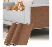 sourcing map Self-Adhesive Cat Scratching Mat, 2 Roll 39.4" x 11.8" Couch Protector from Cat Claws for DIY Sofa, Wall, Doors, Cut Anti Cats Scratch Pad Carpet Mat, Brown