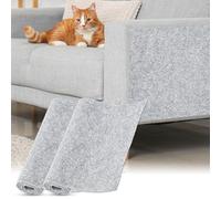 sourcing map Self-Adhesive Cat Scratching Mat, 2 Roll 39.4" x 11.8" Couch Protector from Cat Claws for DIY Sofa, Wall, Doors, Cut Anti Cats Scratch Pad Carpet Mat, Light Gray