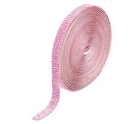 sourcing map Self Adhesive Rhinestone Strips, 4 Rows 4 Yards Crystal Rhinestone Ribbon Bling Diamond Stickers Wrap for Crafts Car Phone Decor (Light Pink, 0.35 Inch Wide)