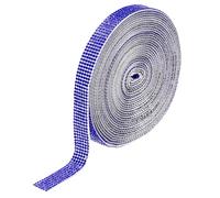 sourcing map Self Adhesive Rhinestone Strips, 6 Rows 6 Yards Crystal Rhinestone Ribbon Bling Diamond Stickers Wrap for Crafts Car Phone Decor (Dark Blue, 0.53 Inch Wide)
