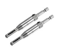 sourcing map Self Centering Hinge Tapper Core Drill Bit, Hole Puncher, 9/64" Diameter 1/4" Hex Shank for Opening Hole Woodworking, 2pcs, Silver Tone