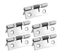 sourcing map Self Closing Spring Hinge 1.5" Stainless Steel Brushed DIY Hardware for Door Cabinet Small Box 5pcs per Pack