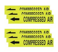 sourcing map Self-Stick "COMPRESSED AIR" Sticker Pipe Flow Arrow Marker 1-3/5 x 8 Inch Pipe Identification Marking Labels Left-Pointing for Air Compressors Black on Yellow, Pack of 30