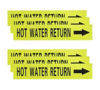 sourcing map Self-Stick "HOT WATER RETURN" Pipe Marker Pipe Flow Arrow 1-3/5 x 8 Inch Pipe Identification Marking Labels Right-Pointing for Pipe Flow Markers Black on Yellow, Pack of 30