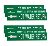sourcing map Self-Stick "HOT WATER RETURN" Pipe Marker Pipe Flow Arrow 1-3/5 x 8 Inch Pipe Identification Marking Labels Left-Pointing for Pipe Flow Markers White on Green, Pack of 30