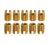 sourcing map Self Tapping Threaded Inserts, 15pcs Inner M2.5-0.45 Outer M4.5x6 Carbon Steel Slotted Thread Repair Inserts Nuts