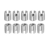 sourcing map Self Tapping Threaded Inserts, 15pcs Inner M3-0.5 Outer M5x6 303 Stainless Steel Slotted Thread Repair Inserts Nuts