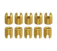 sourcing map Self Tapping Threaded Inserts, 15pcs Inner M3-0.5 Outer M5x6 Carbon Steel Slotted Thread Repair Inserts Nuts