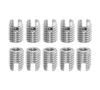 sourcing map Self Tapping Threaded Inserts, 15pcs Inner M6-1 Outer M10x14 303 Stainless Steel Slotted Thread Repair Inserts Nuts