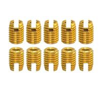 sourcing map Self Tapping Threaded Inserts, 15pcs Inner M6-1 Outer M10x14 Carbon Steel Slotted Thread Repair Inserts Nuts