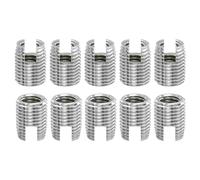 sourcing map Self Tapping Threaded Inserts, 5pcs Inner M10-1.5 Outer M14x18 303 Stainless Steel Slotted Thread Repair Inserts Nuts